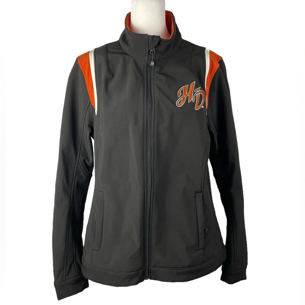 Harley Davidson Full Zip Motorcycle Riding Jacket Womens Size large embroidered - Picture 1 of 10